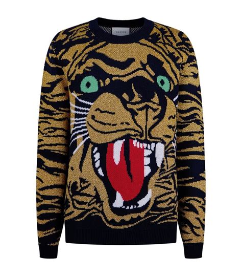 gucci pullover tiger|Gucci Men's Metallic Tiger Pullover Sweater .